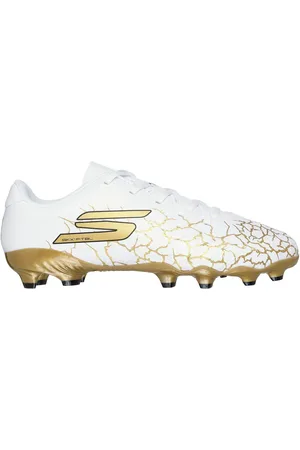 Skechers White White / Gold Older Kids Firm Ground Football Boots AU 2 (EU 35)