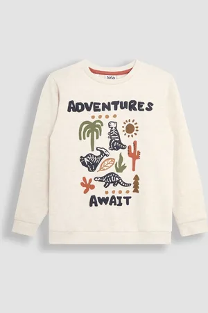 JoJo Maman Bébé Ecru Dino Graphic Print Sweatshirt 3