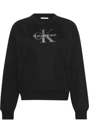 Calvin Klein Black Relaxed Terry Crew Neck Sweatshirt