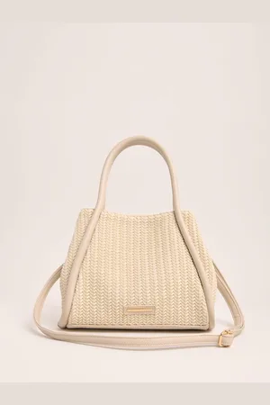 Lipsy London Cream Medium Weave Shopper Tote Bag One