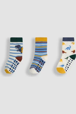 JoJo Maman Bébé Blue 3-Pack Printed Socks 4