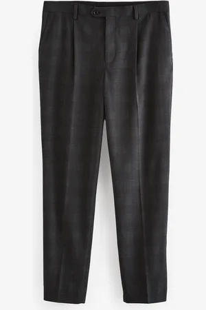 Next Charcoal Grey Slim Fit Check Suit Trousers 32W x 31L (UK 32 R)