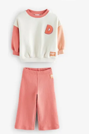 Next Cream Daisy Duck Sweatshirt and Wide Leg Trousers Set (3mths-7yrs) 4