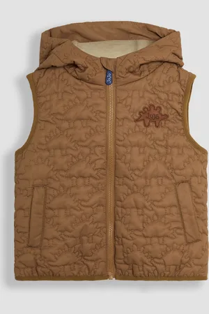 JoJo Maman Bébé Brown Dinosaur Quilted Puffer Gilet 2