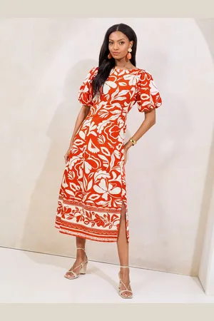 Lipsy London Short Sleeve Gathered Waist Underbust Midi Dress 16