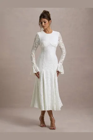Club L For Life Lace Long Sleeve Midi Dress AU 12
