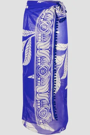 Monsoon Blue Eden Leaf Print Sarong One