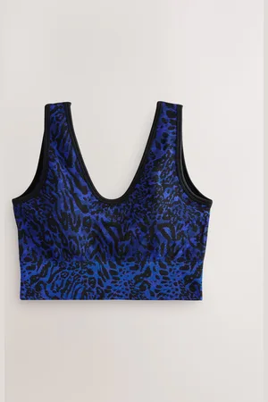 Next Cobalt Blue Animal Active Waffle Seamless Sports Bra S