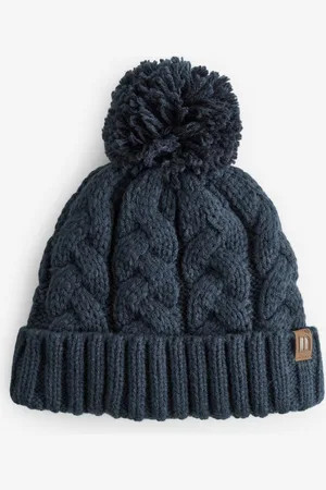 Next Navy Blue Cable Knit Pom Hat (1-16yrs) 1