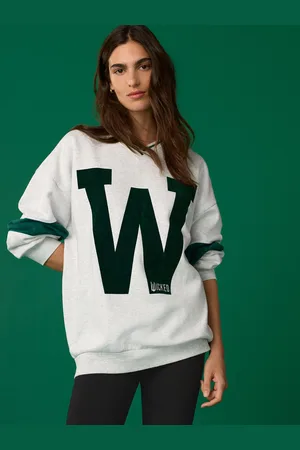 Next Grey Official Wicked Movie License Varsity Graphic Vee Neck Sweatshirt XL Reg