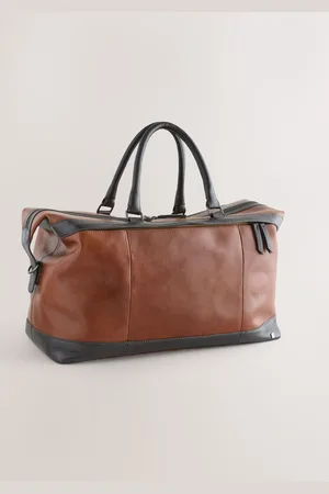 Next Tan Brown Contrast Leather Holdall One