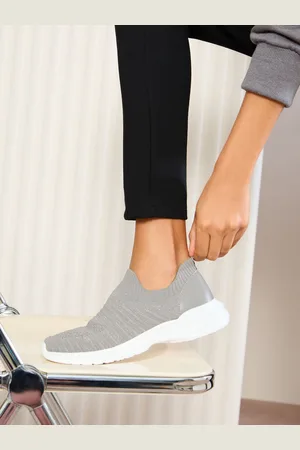 Friends Like These Grey Flat Slip On Knitted Comfort Sports Trainers AU 6 (EU 37)