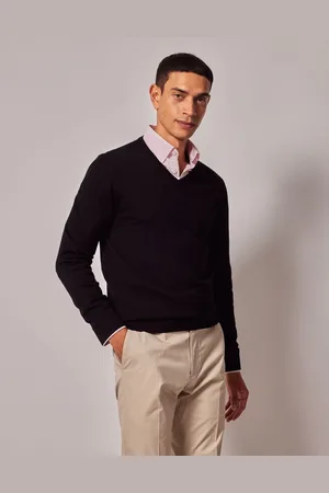 Hawes & Curtis V-Neck Merino Black Jumper L