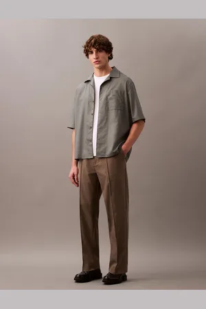 Calvin Klein Brown Stretch Cotton Trousers 32W x 31L (UK 32 R)