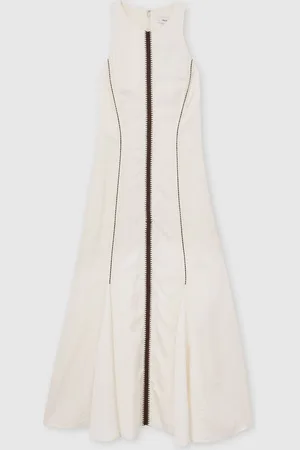 Reiss Inaya Petite Craft-Stitch Sleeveless Midi Dress AU 4
