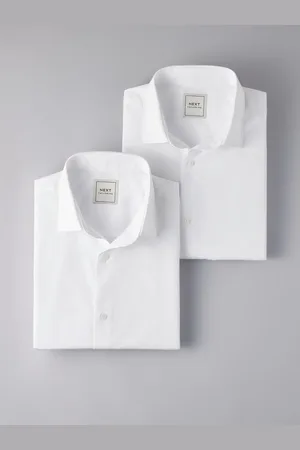 Next Slim Fit Easy Care Short Sleeve Smart Shirts 2 Pack AU 42 Regular