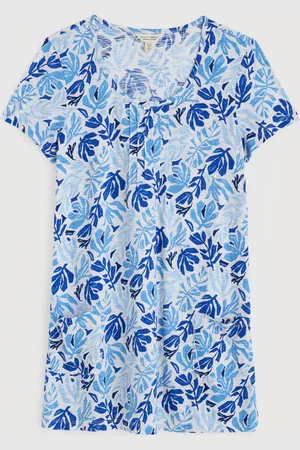 Seasalt Cornwall Blue Busy Lizzy Short Sleeve 100% Cotton Tunic 26
