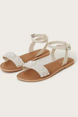 Monsoon Natural Pearl Bead Strappy Sandals AU 11 (EU 29)