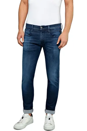 Replay Dark Blue Hyper Cloud Denim Anbass Hyperflex Slim Fit Jeans W34 L34