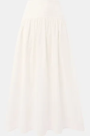 Whistles 100% Cotton Waisted Midi Skirt AU 18