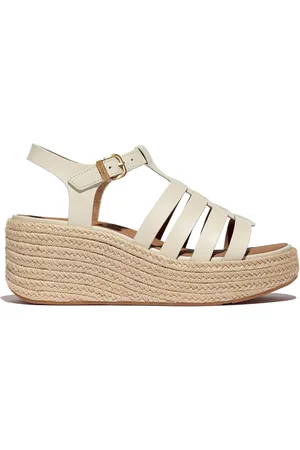 FitFlop Cream Platfforms Leather Fisherman Wedge Sandals AU 7 (EU 38)