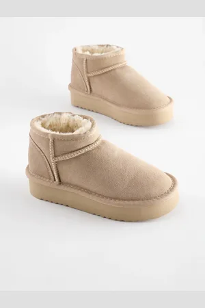Next Neutral Flatform Mini Warm Lined Water Repellent Suede Pull-On Boots AU 7 (EU 41)