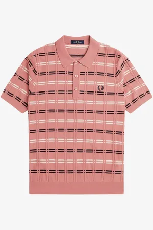 Fred Perry Striped Rib Knitted Polo shirt XL