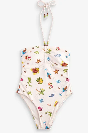 Never Fully Dressed Ecru Tummy Control Ibiza Bandeau Swimsuit AU 24