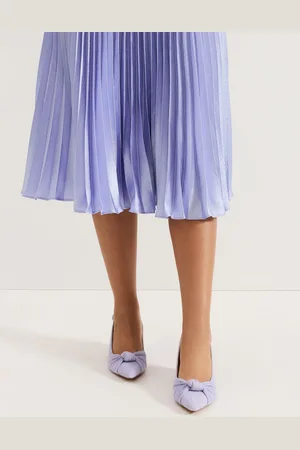 Phase Eight Blue Knot Front Block Heel Slingback Shoes AU 6 (EU 37)