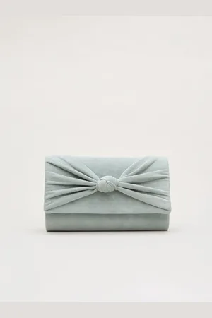 Phase Eight Green Knot Front Clutch Bag One