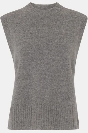 Whistles Grey Wool Sleeveless Tank M