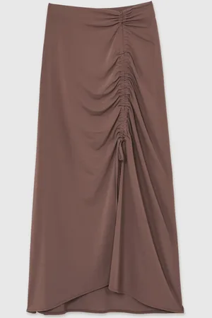 Reiss Aurelie Ruched Midi Skirt XL