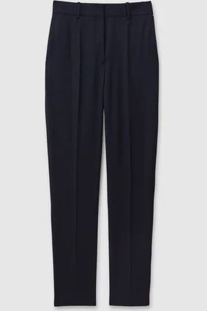 Reiss Navy Hallie Petite Textured Slim Fit Suit Trousers AU 4