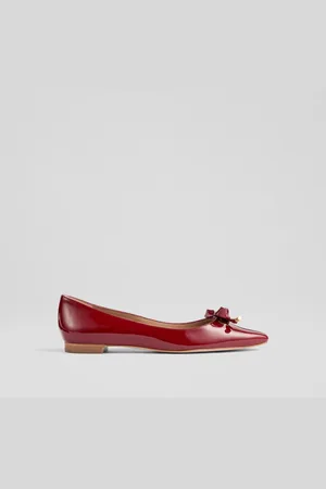 LK Bennett Mabel Patent Eyelet Bow Flats AU 6 (EU 37)