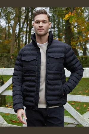 Threadbare Blue Funnel Neck Puffer Jacket M
