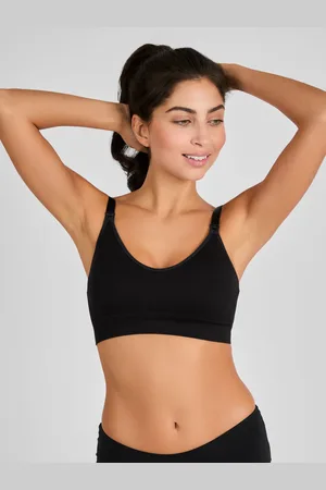JoJo Maman Bébé Black Emma-Jane Padded Seamless Maternity & Nursing Bra L
