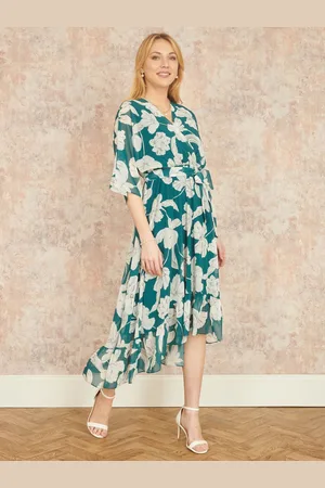Yumi Kimono Sleeves Midi Dip Hem Wrap Midi Dress AU 24
