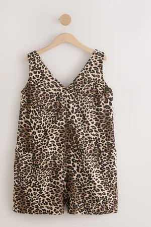 Next Animal Print Linen Blend Playsuit AU 6