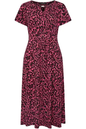 Evans Animal Print Bar Detail Jersey Dress AU 20