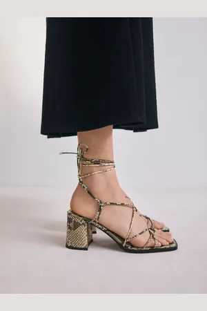 Next Snake Forever Comfort Square Toe Wrap Block Heel Sandals eu37uk4