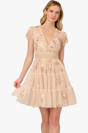 Adrianna Papell Bead Mesh Cocktail Dress 10