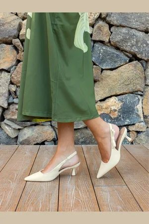 Novo Wide Fit Indi Bow Low Heel Point Slingback Courts AU 5 (EU 36)