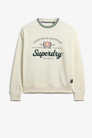 Superdry White Country Club Loose Crew Sweat Tops AU 16