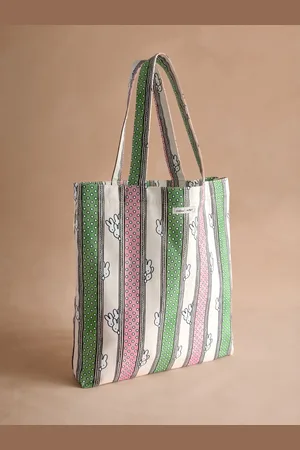 Cath Kidston Green Stripe Miffy Stripe Perfect Shopper Bag One