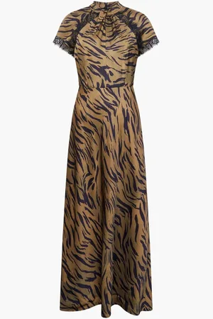 French Connection Abilene Ennis Satin Lace Dress AU 14