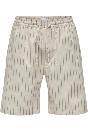 Only & Sons Loose Fit Striped Tie Elasticated Waist Shorts L