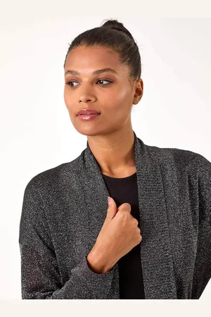Roman Grey Shimmer Longline Knit Cardigan AU 10