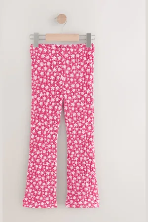 Next Pink/Red Floral Textured Flared Leggings (3-16yrs) 5 Years (110cm)
