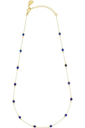ESTELLA BARTLETT Metallic Gold Tone Amazonite Paperlink Luck Necklace One