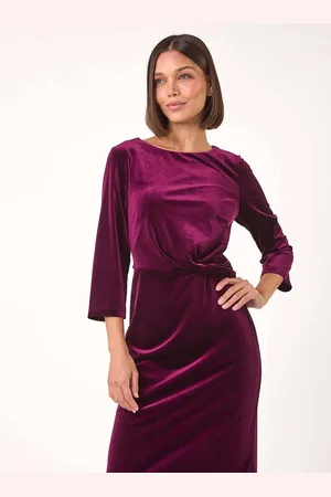 Roman Velvet Bodycon Midi Dress AU 16